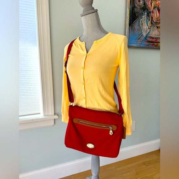 Coach Handbags - Red Coach Sawyer Nylon Crossbody Carryall Purse Shoulder Bag Arm Bag.